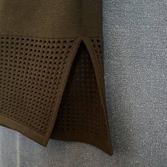 St. John size M black pencil skirt with cut outs on the bottom side slit - Picture 8 of 8